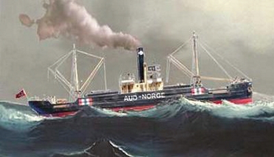 SS Castro disguised as Aud and flying Norwegian Flag